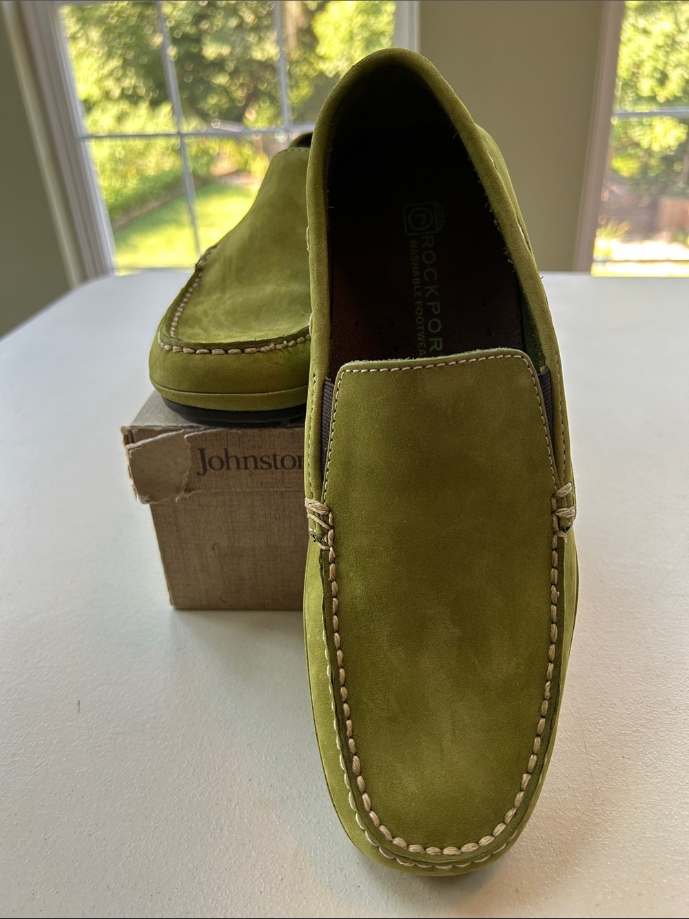 Rockport Olive Green Suede Slip-On Loafers